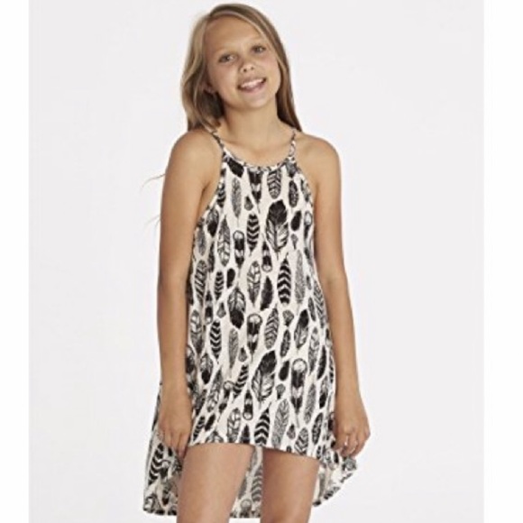 Billabong Girls Feather Print Dress size medium Preowned great condition casual - Picture 6 of 6